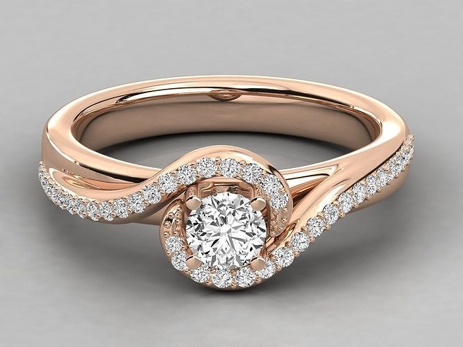 Women solitaire ring 3dm stl render detail  3D print model
