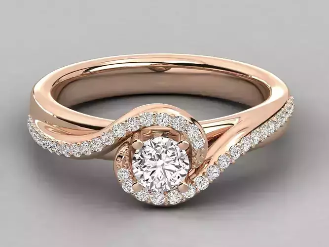 Women solitaire ring 3dm stl render detail  3D print model