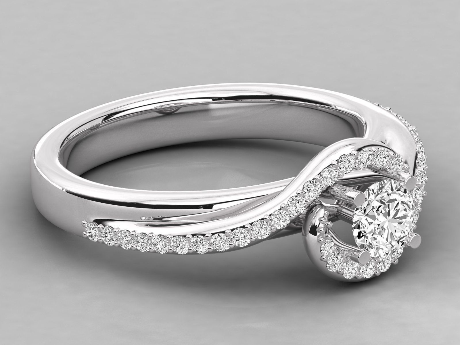 Women solitaire ring 3dm stl render detail 3D print model_4