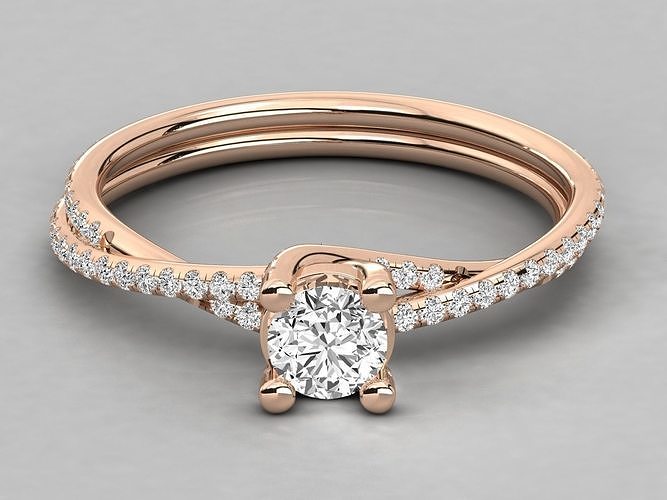 Women solitaire ring 3dm stl render detail  3D print model