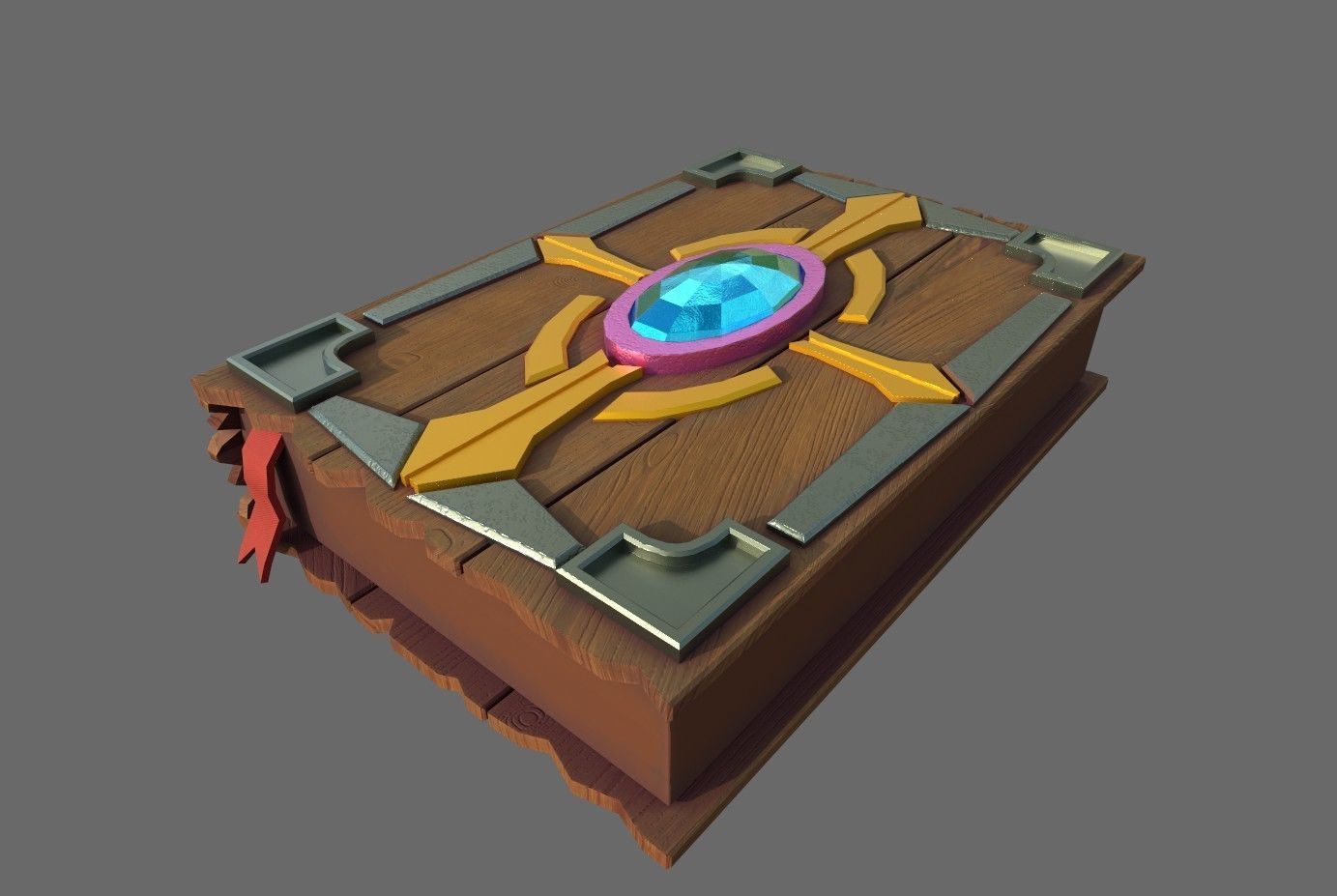 Books stylized Low-poly 3D model_4