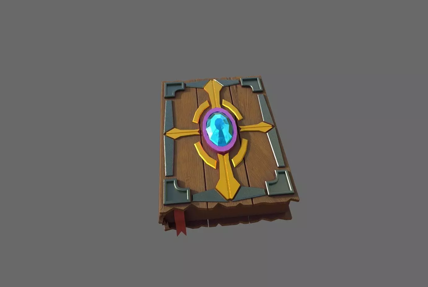 Books stylized Low-poly 3D model_0