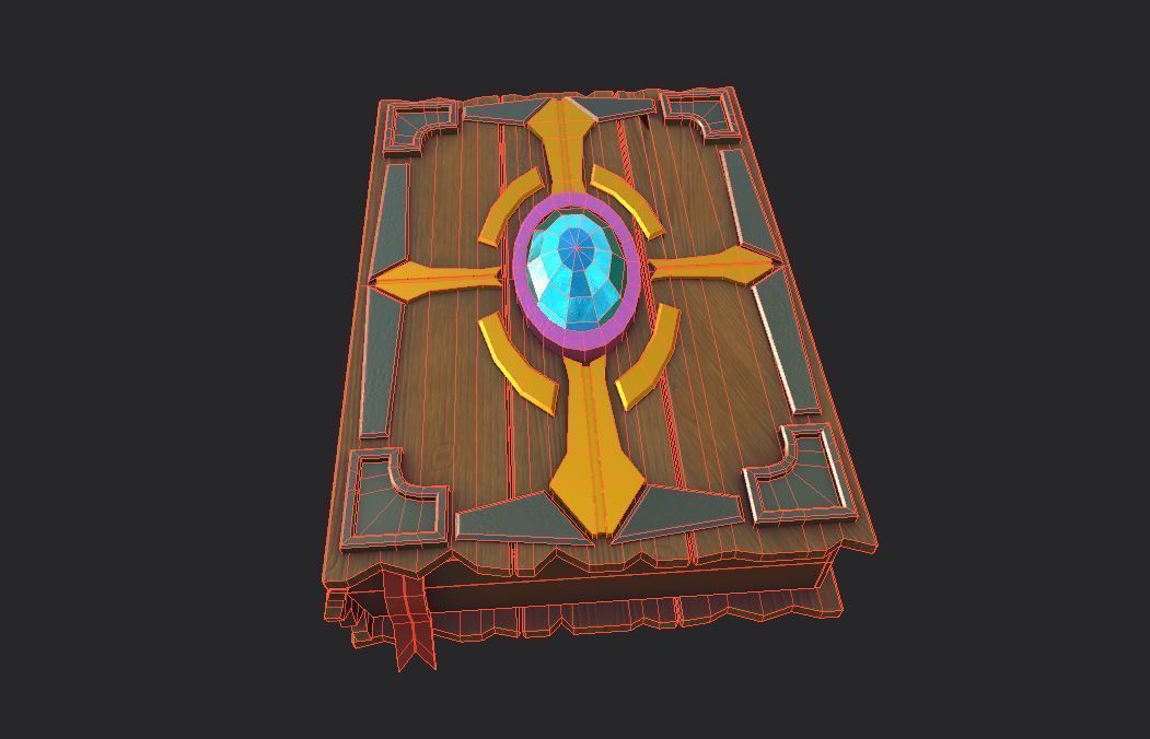 Books stylized Low-poly 3D model_6