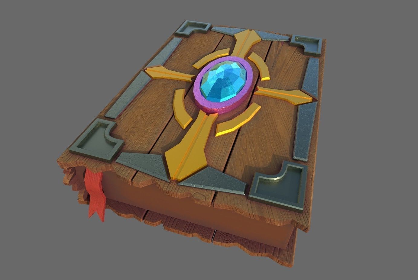 Books stylized Low-poly 3D model_1