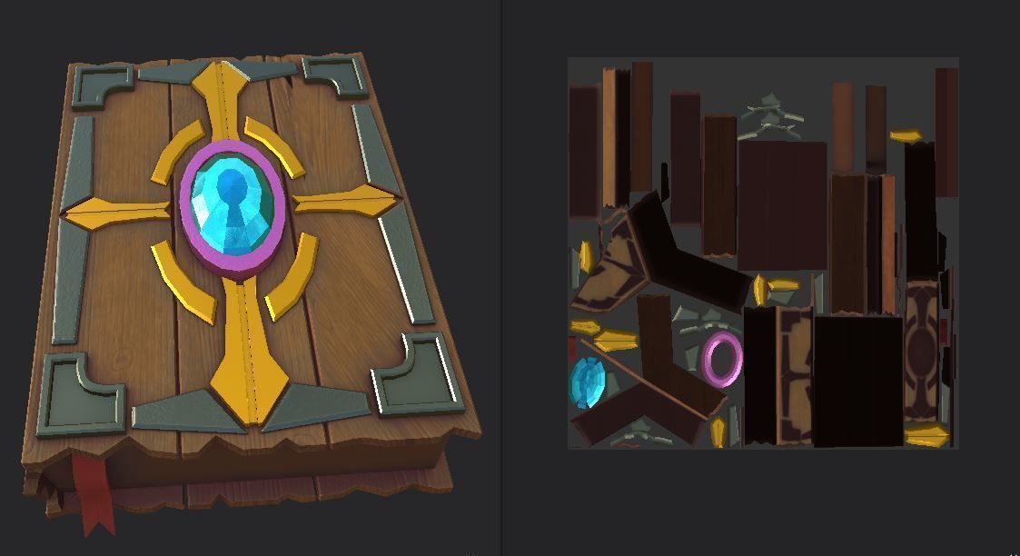 Books stylized Low-poly 3D model_7