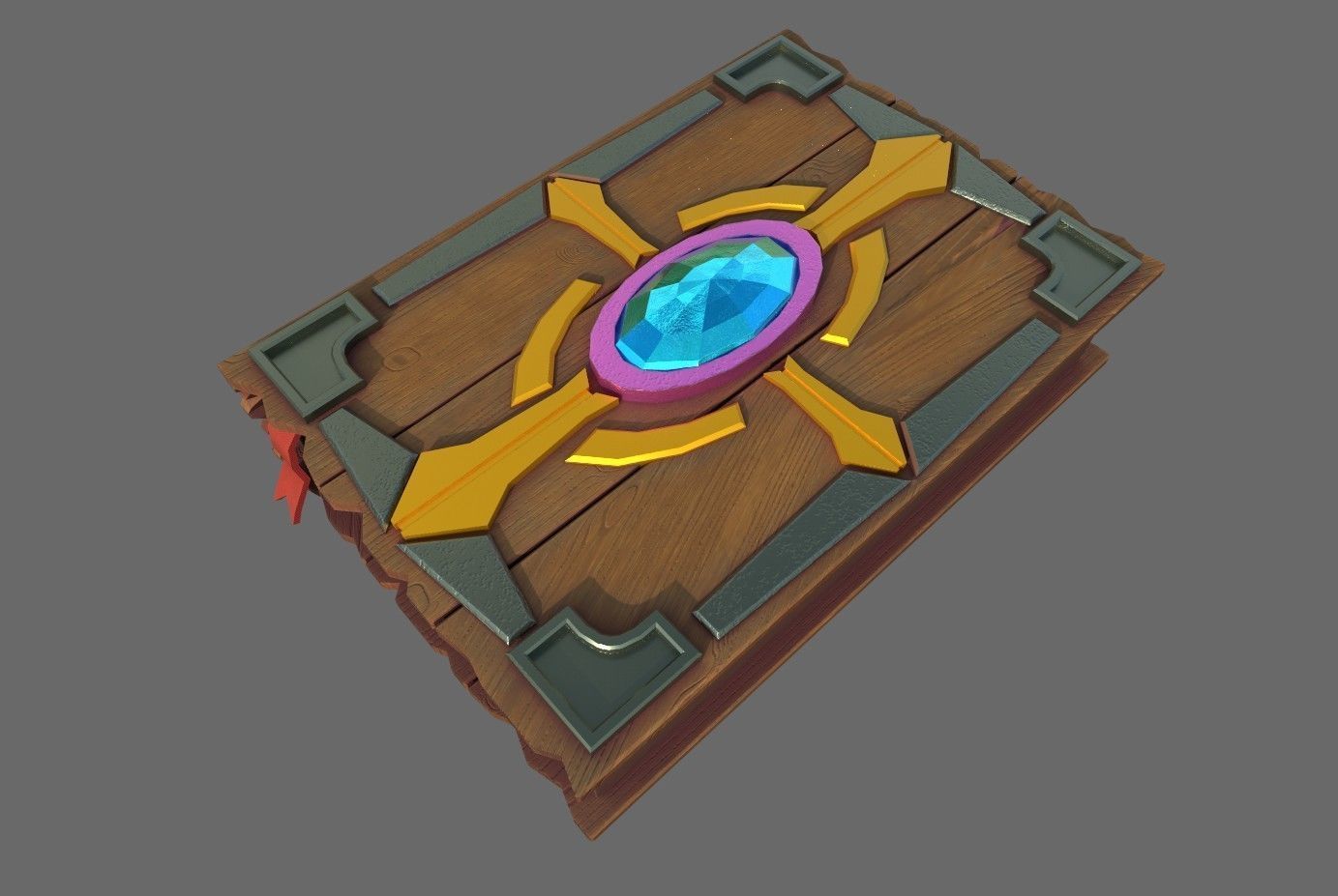 Books stylized Low-poly 3D model_15