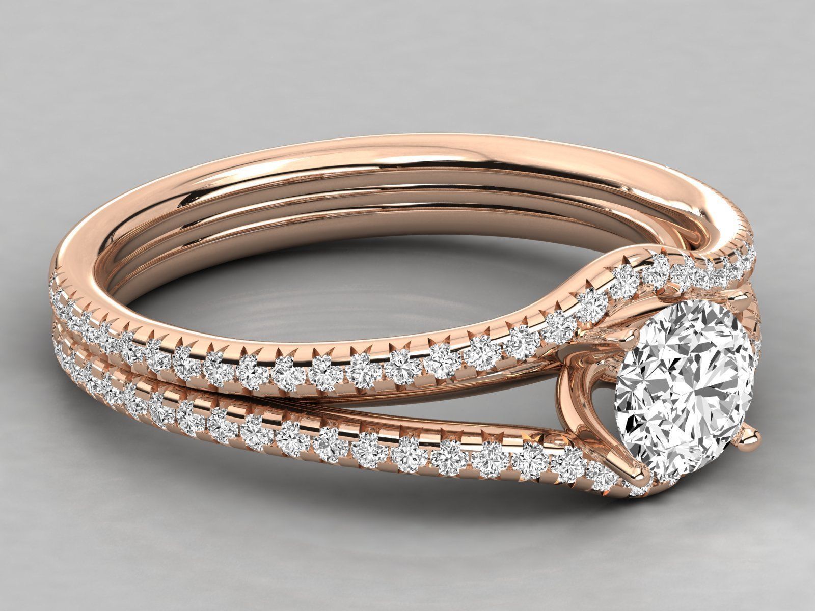 Women solitaire ring 3dm stl render detail  3D print model_1