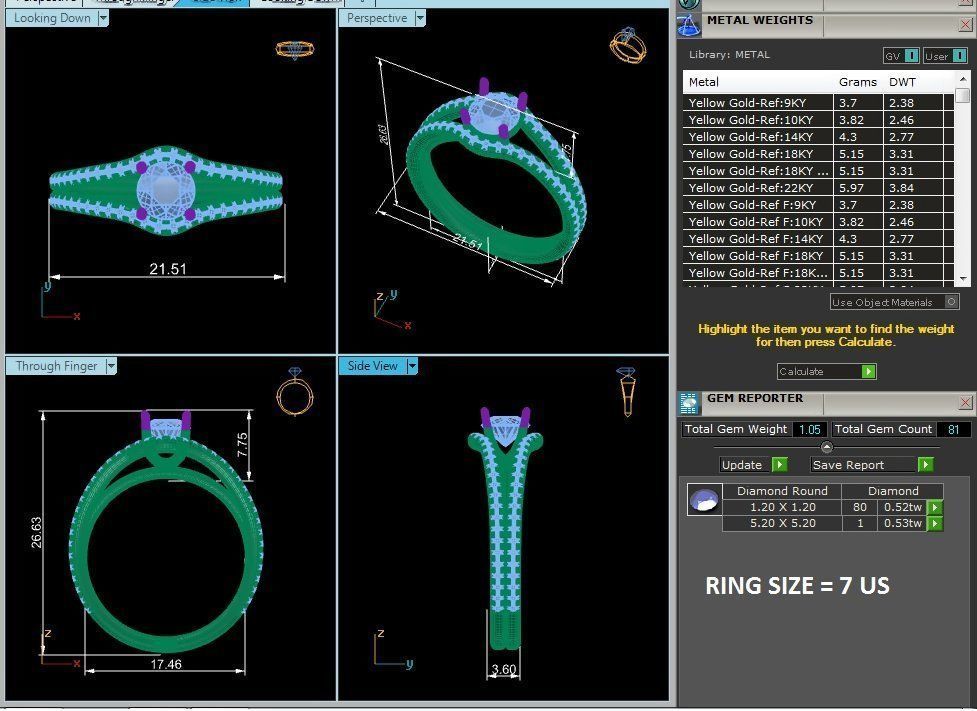 Women solitaire ring 3dm stl render detail  3D print model_3