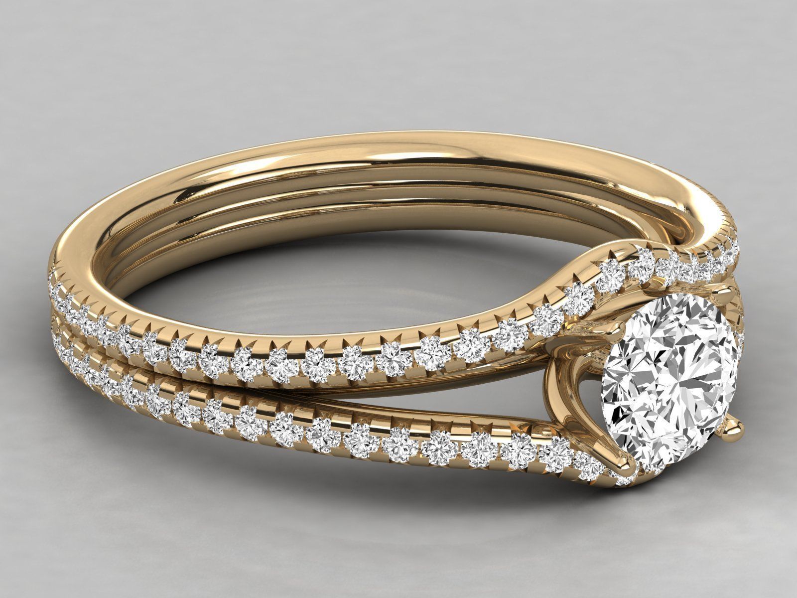 Women solitaire ring 3dm stl render detail  3D print model_8