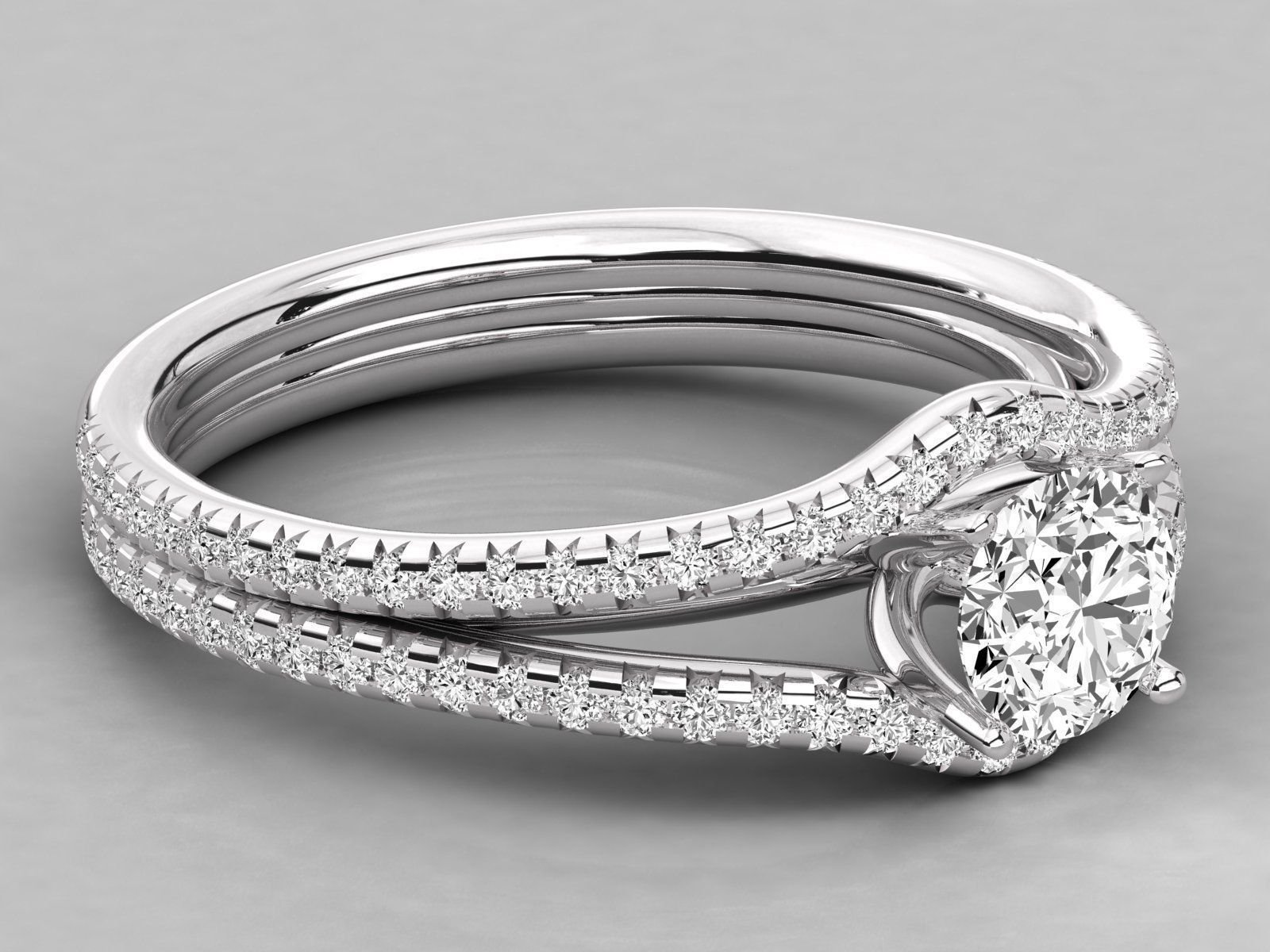Women solitaire ring 3dm stl render detail  3D print model_4