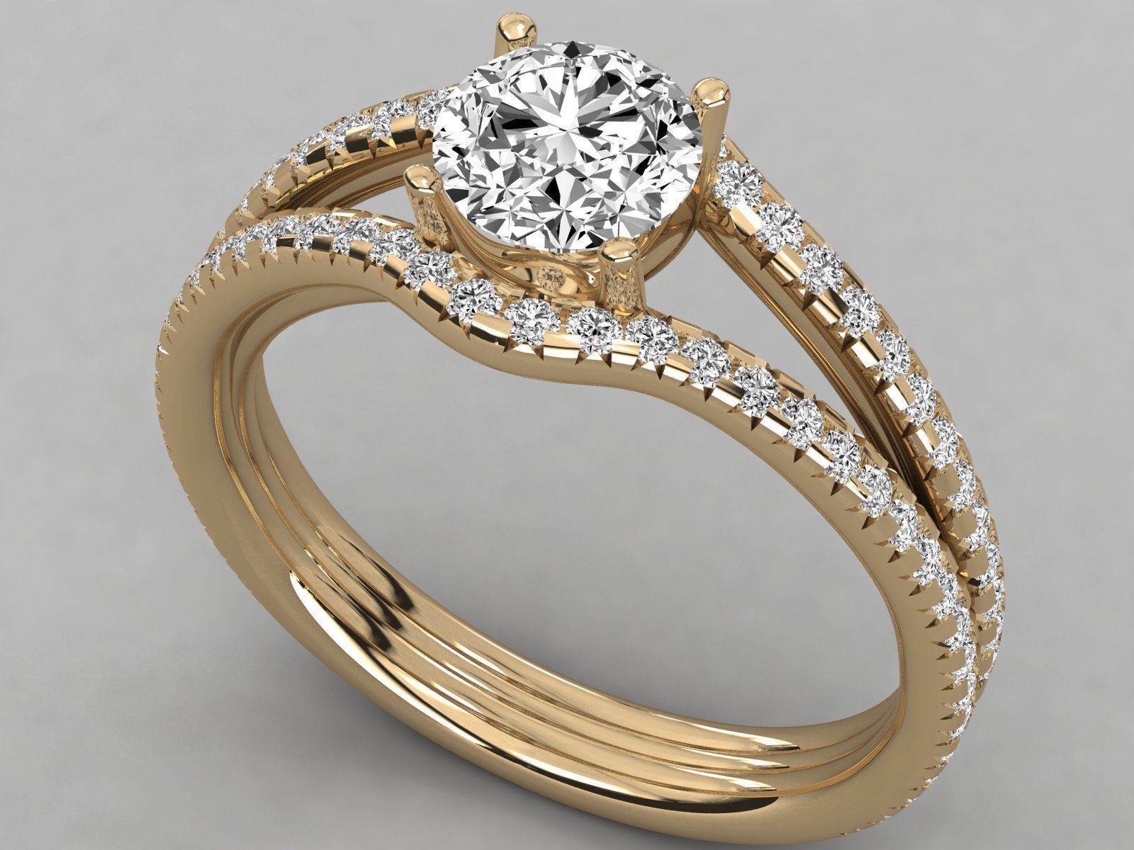 Women solitaire ring 3dm stl render detail  3D print model_9