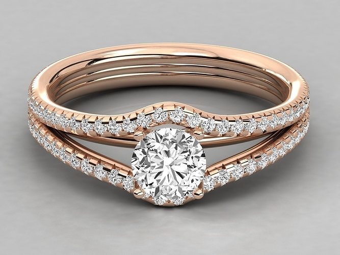 Women solitaire ring 3dm stl render detail  3D print model