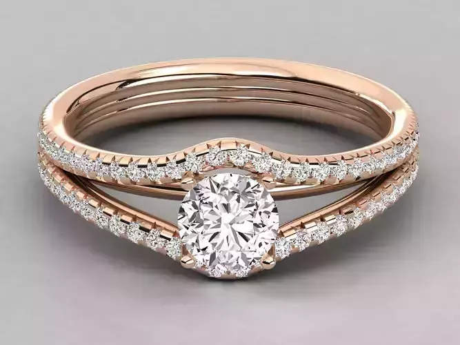 Women solitaire ring 3dm stl render detail  3D print model