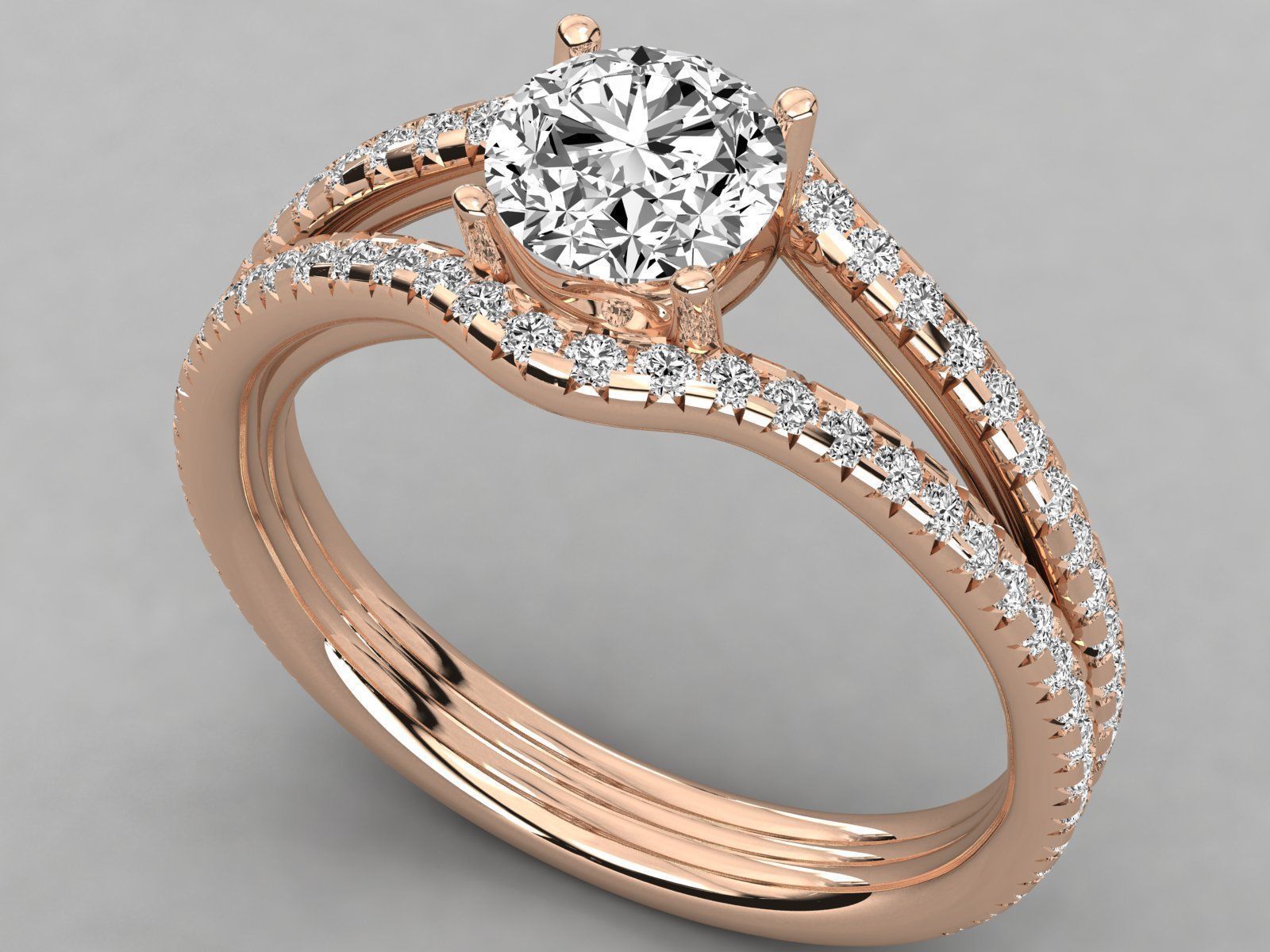 Women solitaire ring 3dm stl render detail  3D print model_2