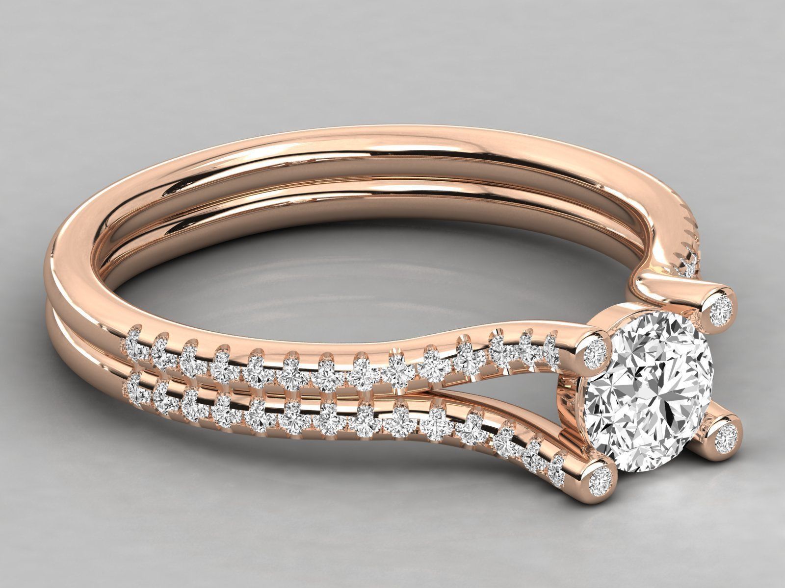 Women solitaire ring 3dm stl render detail  3D print model_1