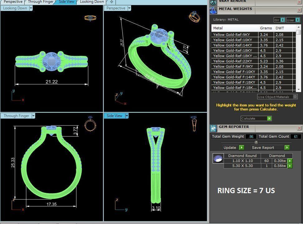 Women solitaire ring 3dm stl render detail  3D print model_4