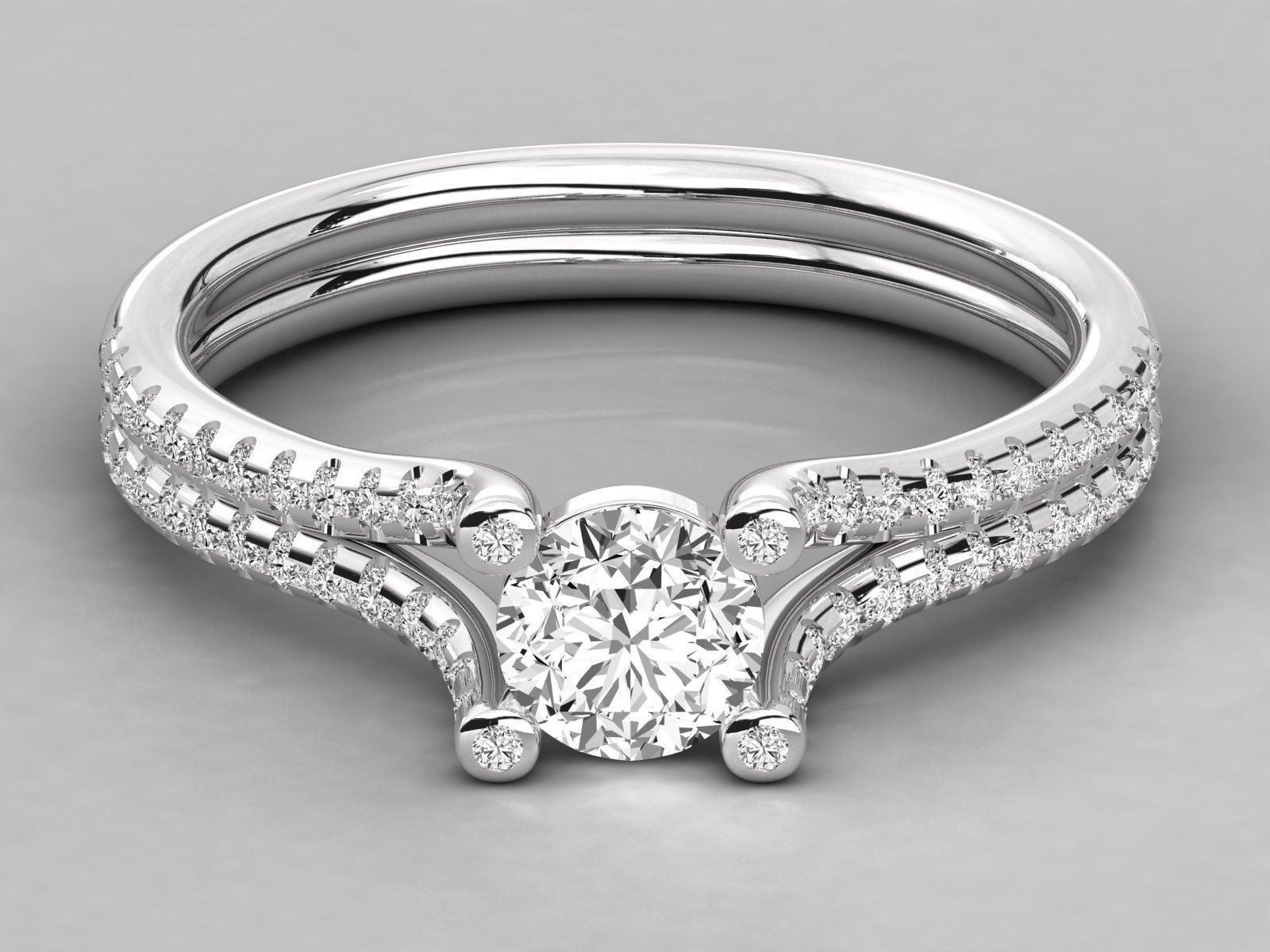 Women solitaire ring 3dm stl render detail  3D print model_7