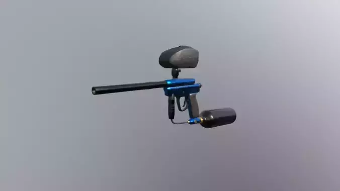 Modular Paintball Gun Low-poly 3D model Modular Paintball Gun Low-poly 3D model