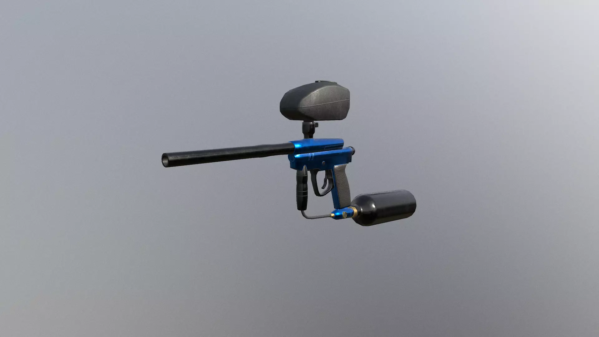 Modular Paintball Gun Low-poly 3D model_0