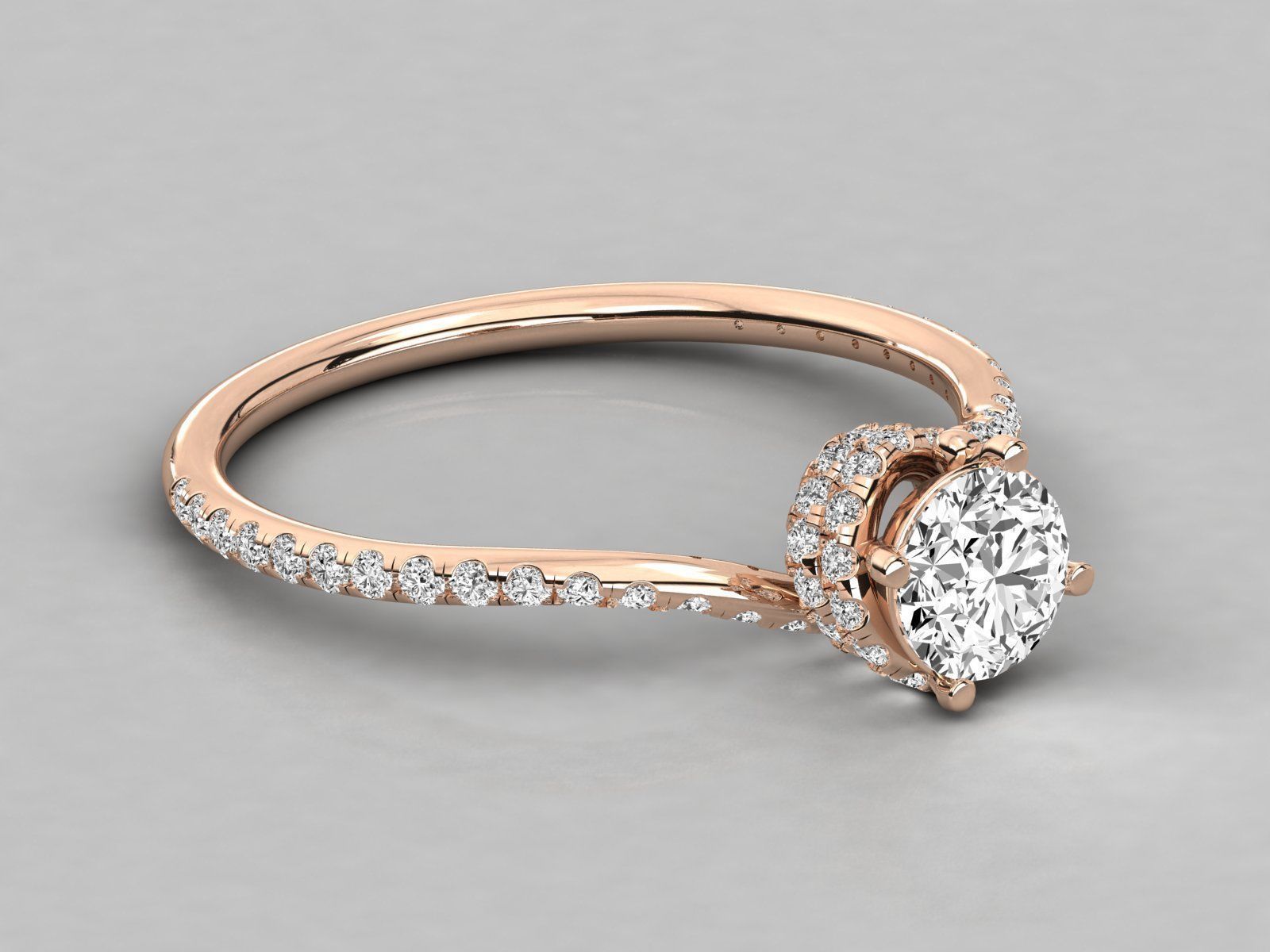Women solitaire ring 3dm stl render detail 3D print model_1