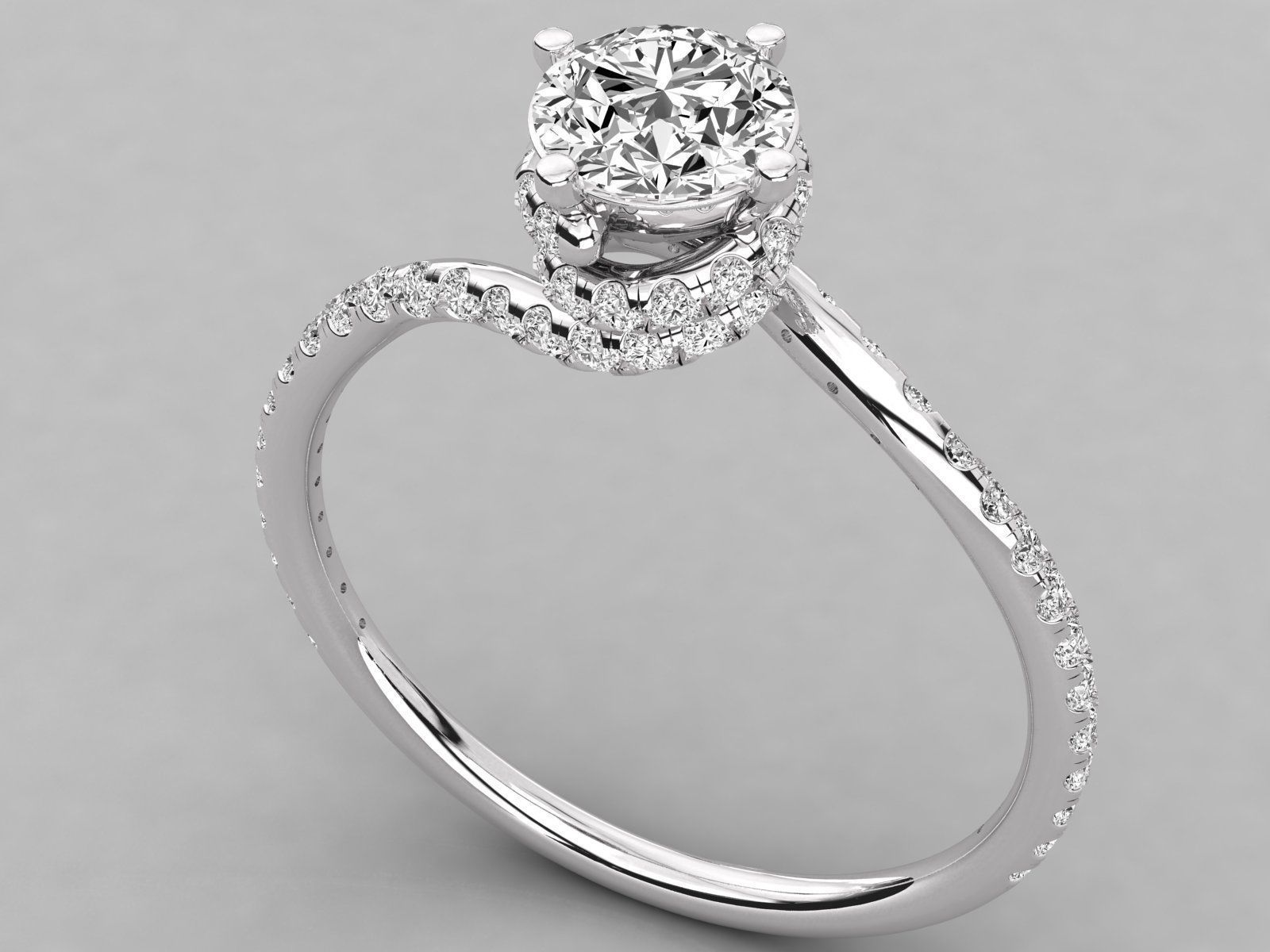Women solitaire ring 3dm stl render detail 3D print model_6