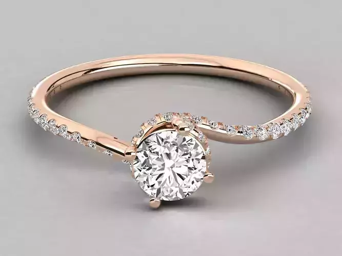 Women solitaire ring 3dm stl render detail  3D print model
