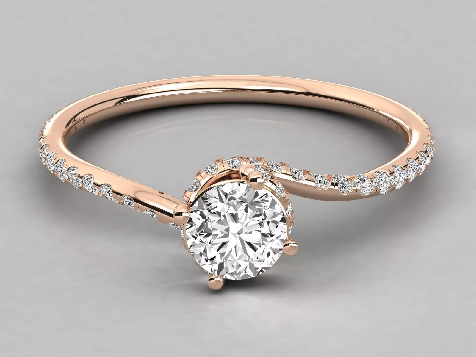 Women solitaire ring 3dm stl render detail 3D print model_0