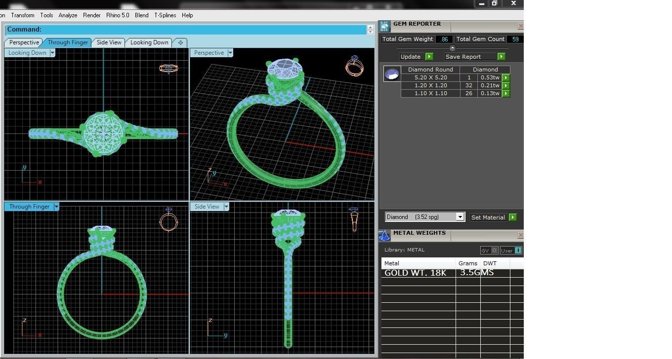 Women solitaire ring 3dm stl render detail 3D print model_3