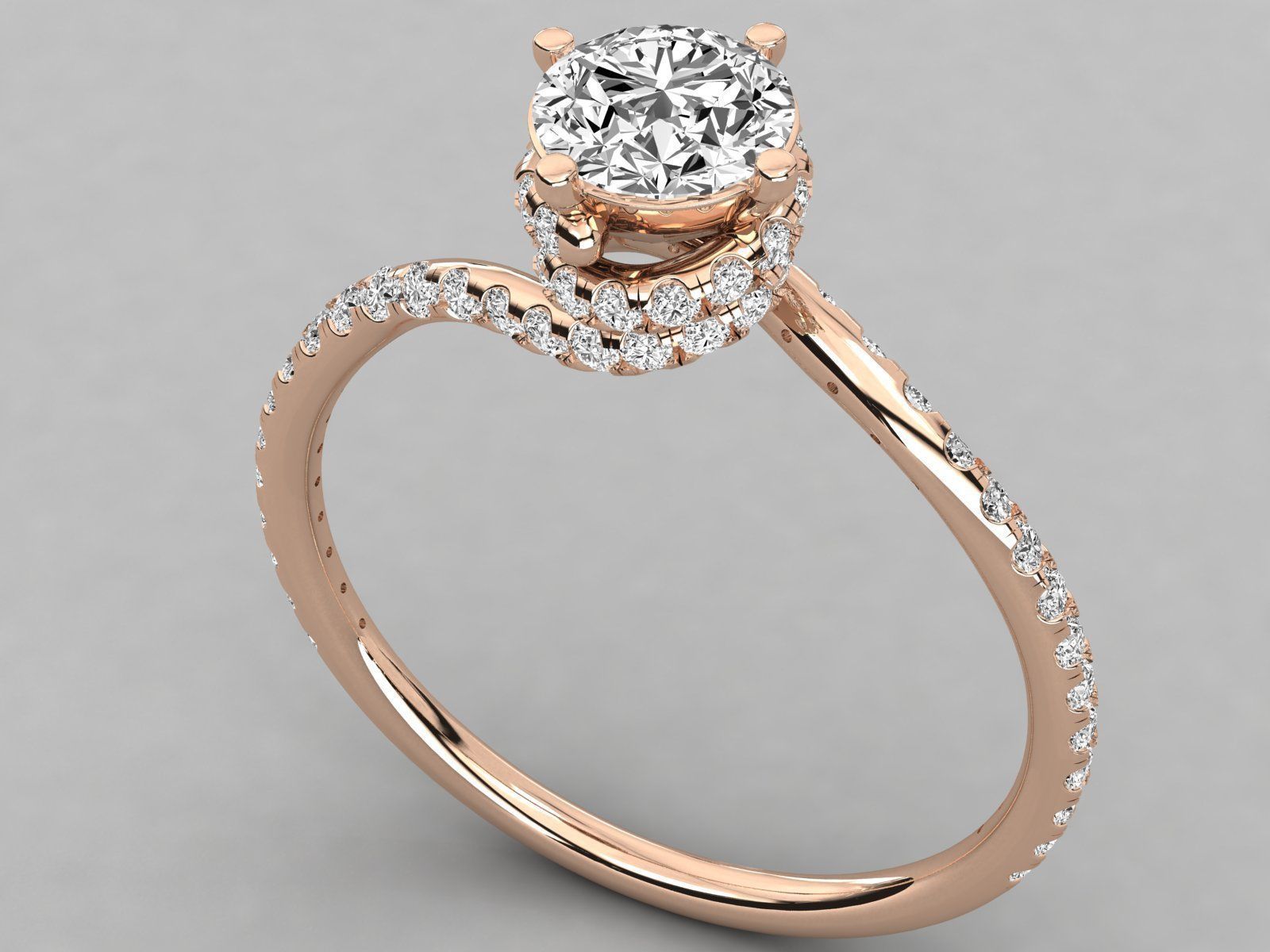 Women solitaire ring 3dm stl render detail 3D print model_2