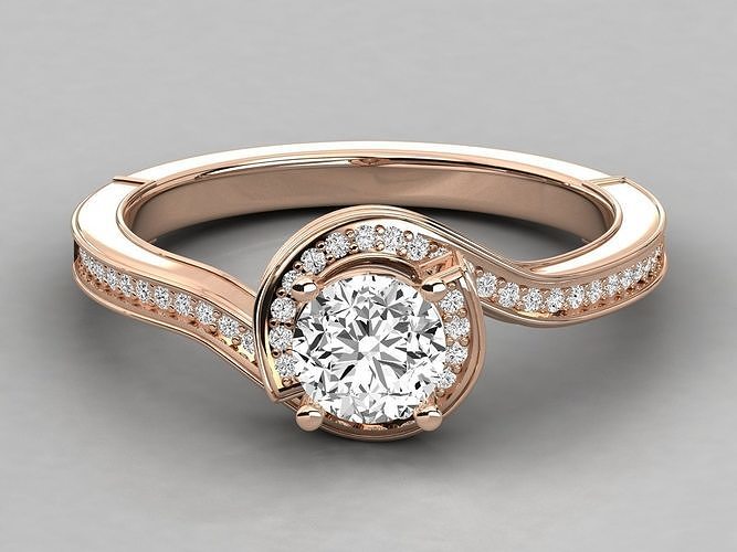 Women solitaire ring 3dm stl render detail  3D print model