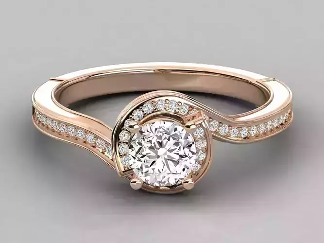 Women solitaire ring 3dm stl render detail  3D print model