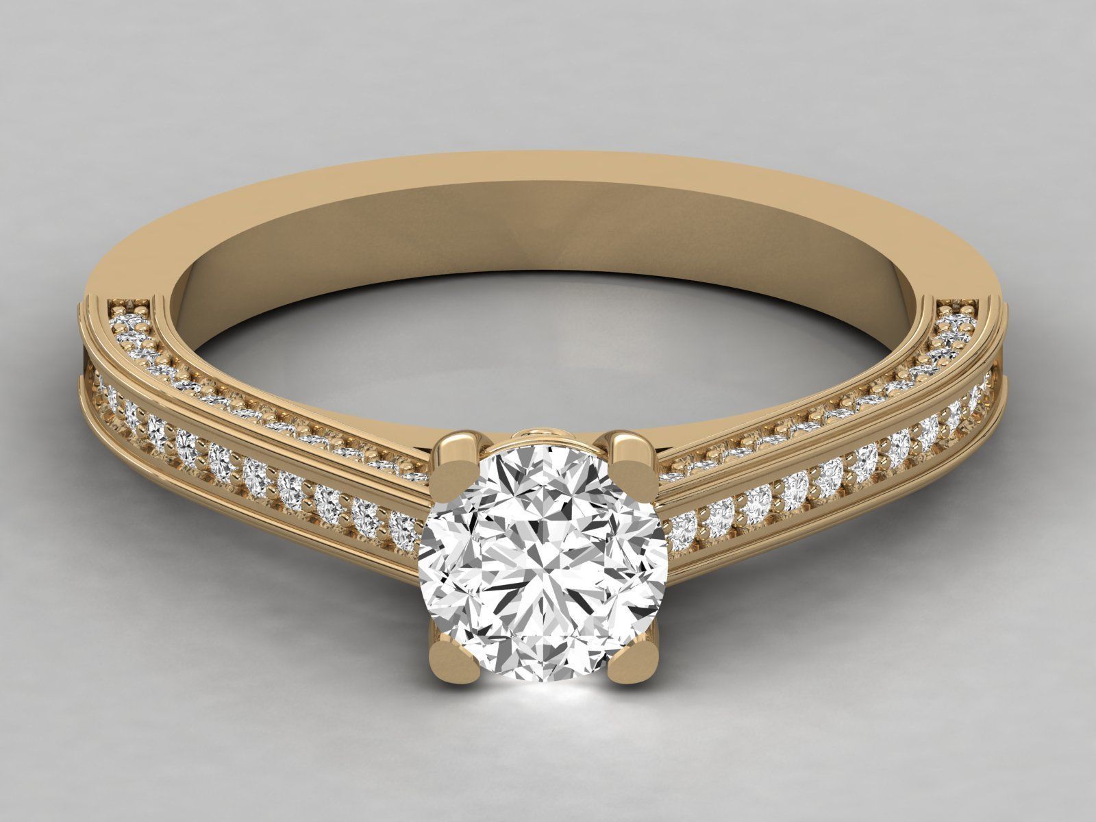 Women solitaire ring 3dm stl render detail 3D print model_9