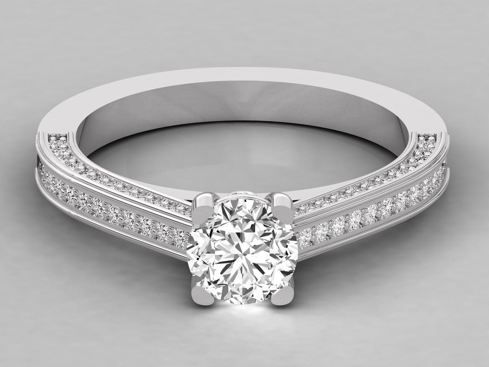 Women solitaire ring 3dm stl render detail 3D print model_6