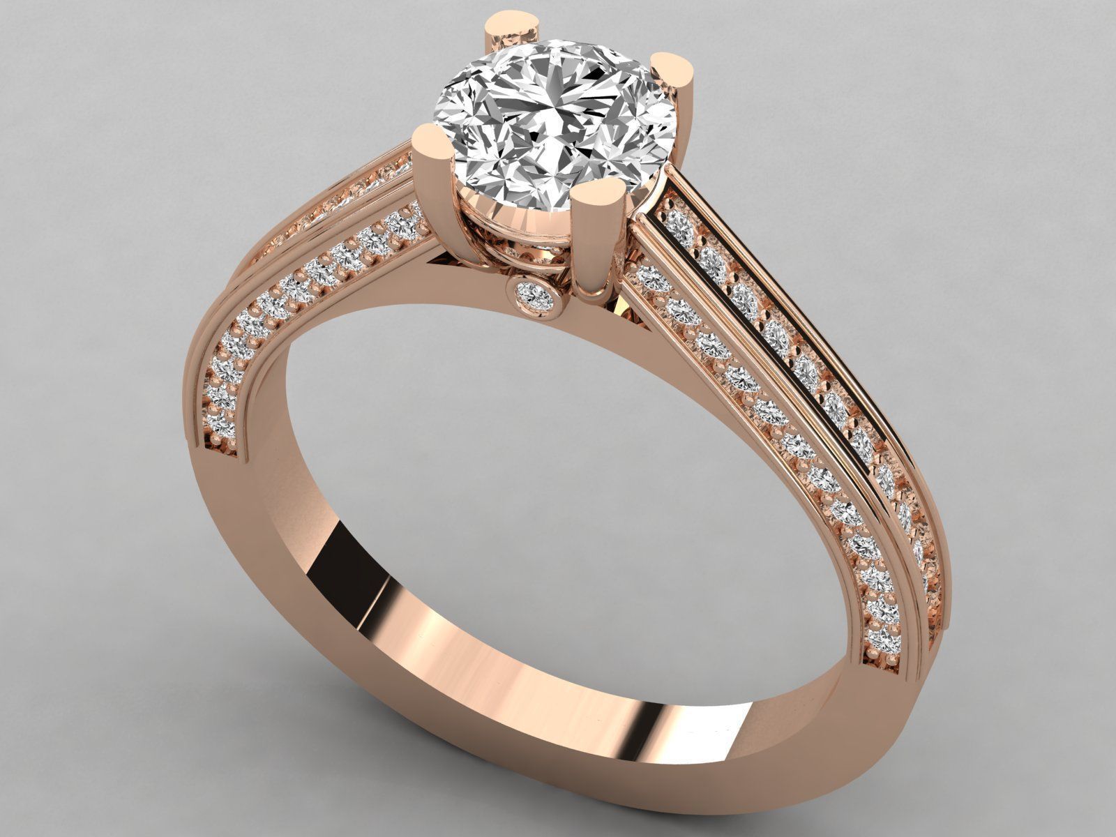 Women solitaire ring 3dm stl render detail 3D print model_2