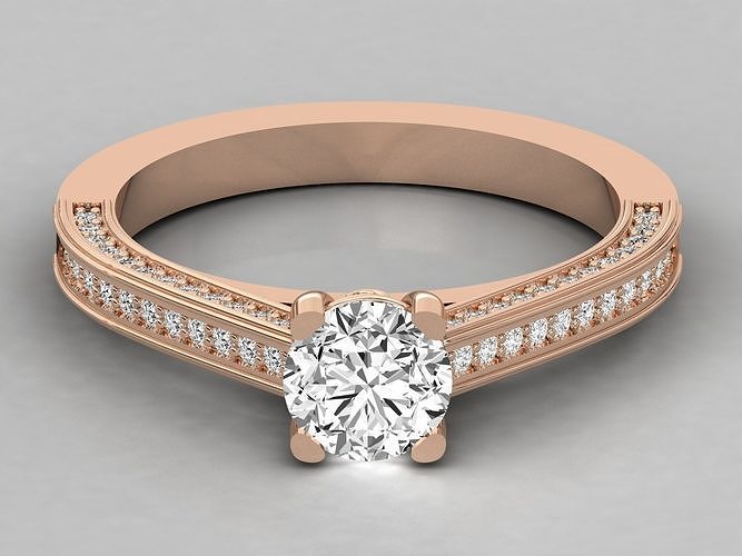 Women solitaire ring 3dm stl render detail  3D print model