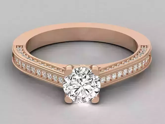 Women solitaire ring 3dm stl render detail  3D print model