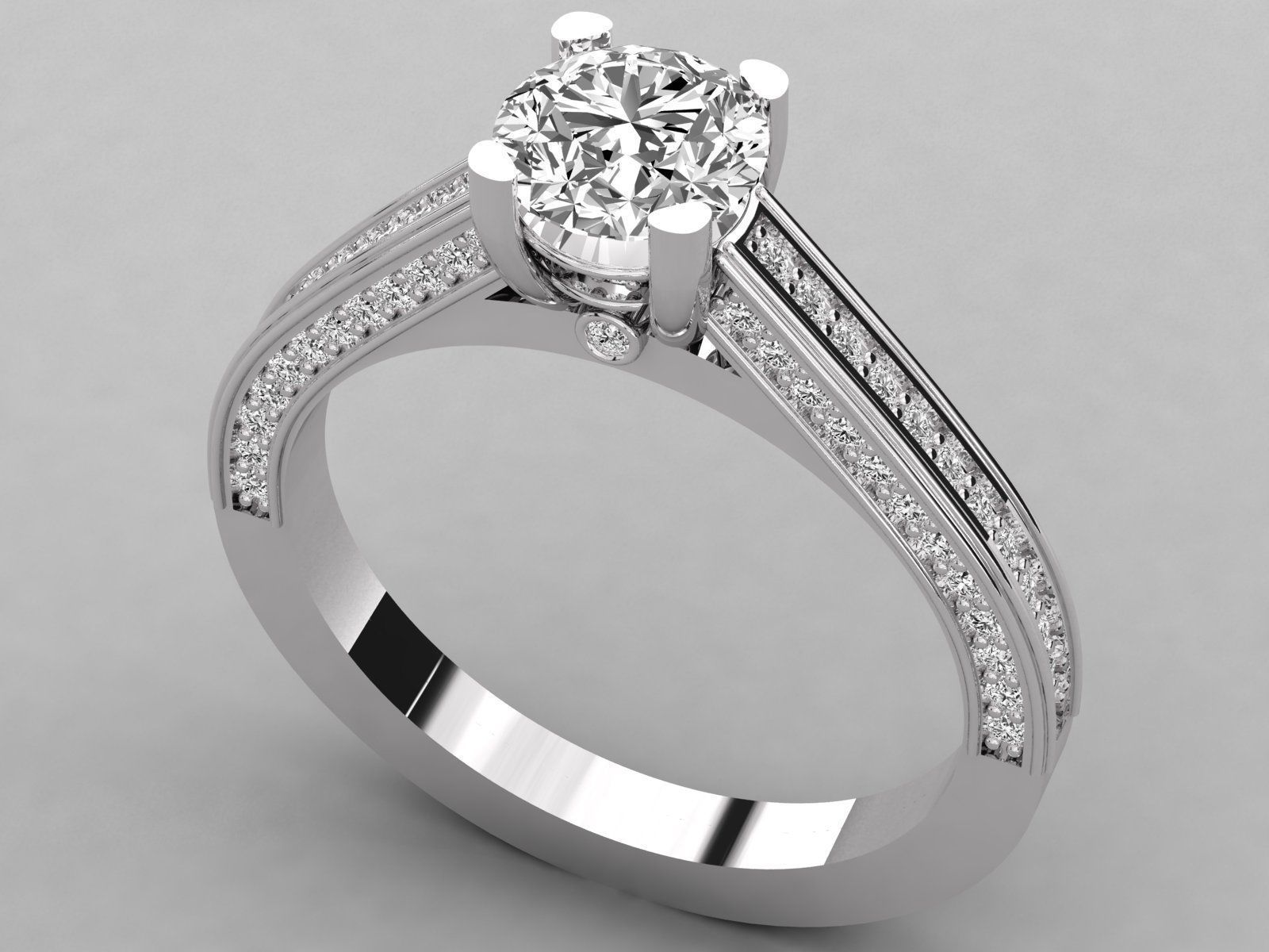 Women solitaire ring 3dm stl render detail 3D print model_5