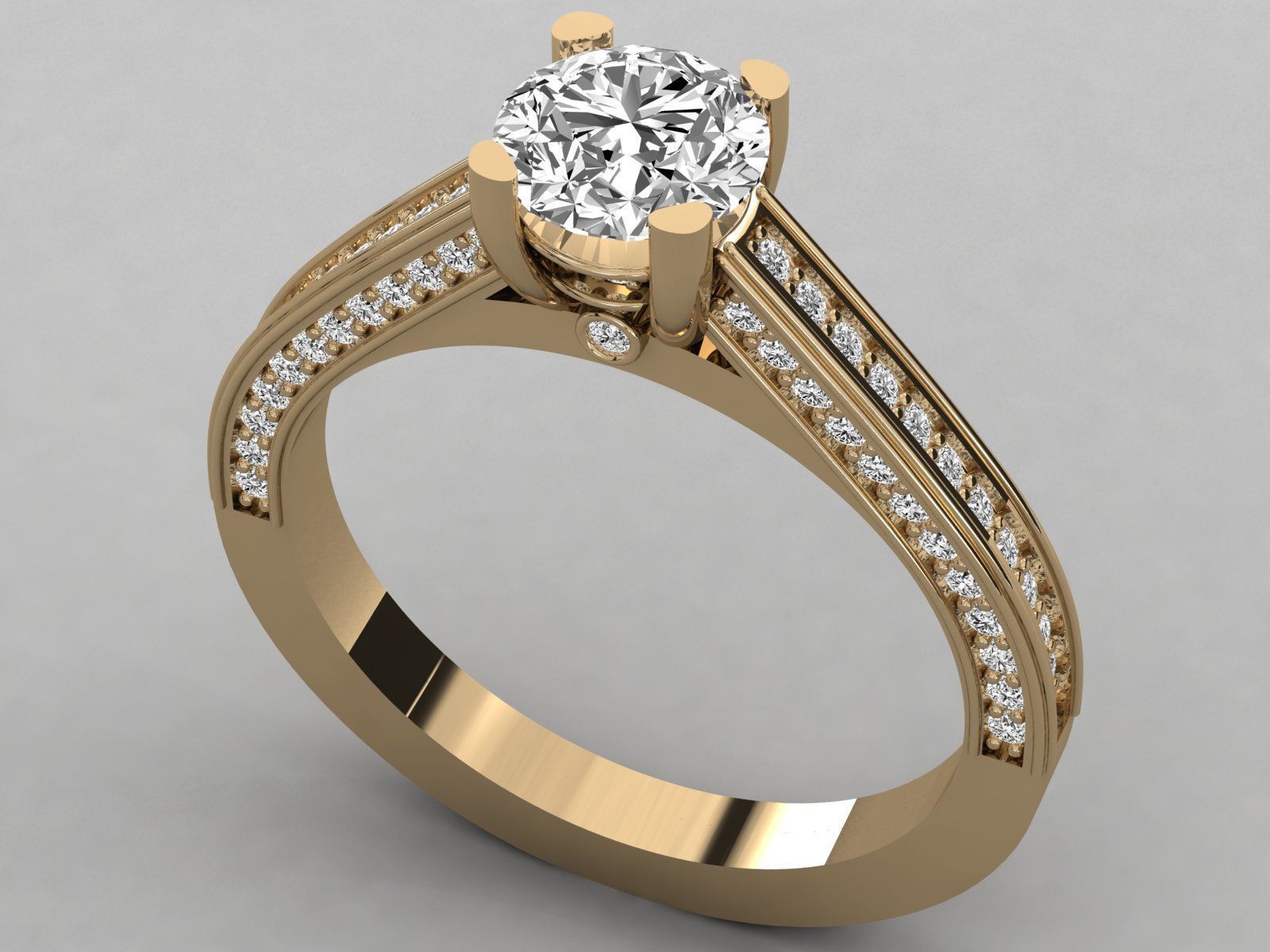Women solitaire ring 3dm stl render detail 3D print model_8