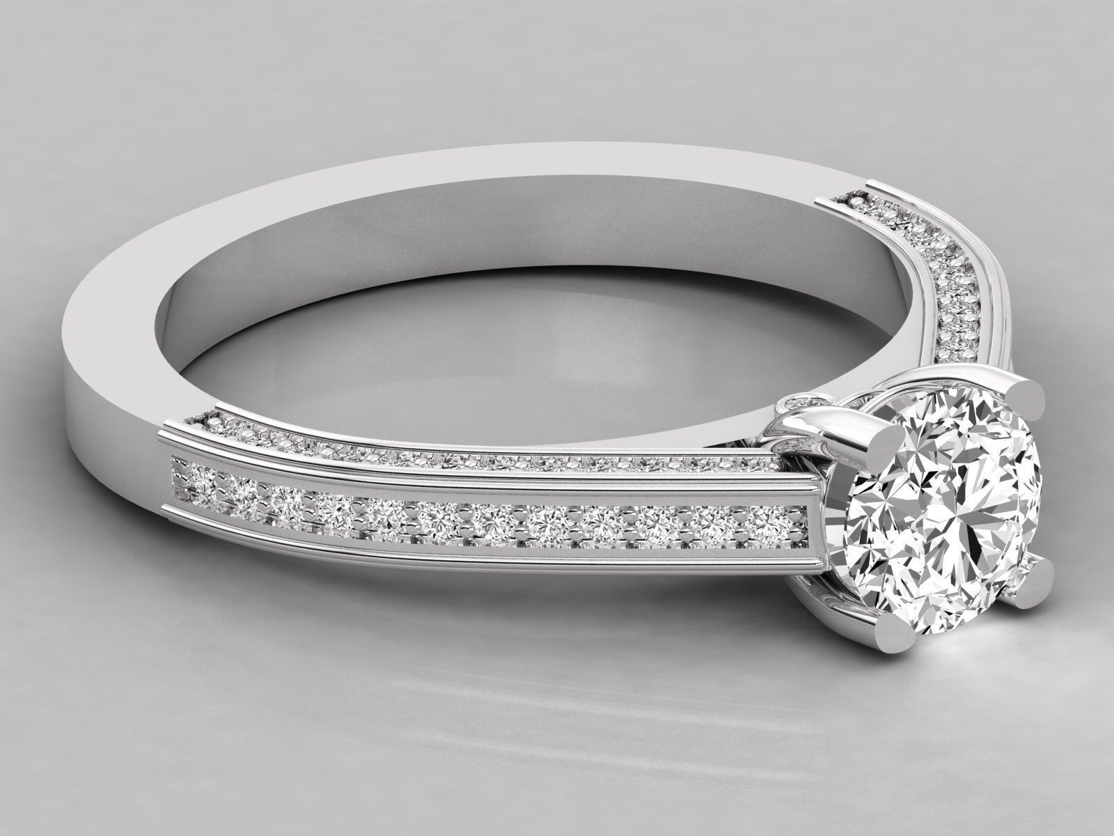 Women solitaire ring 3dm stl render detail 3D print model_4