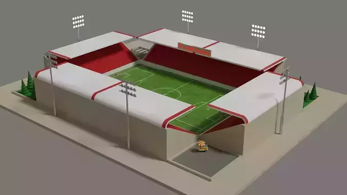 Low-Poly Football Stadium Low-poly 3D model
