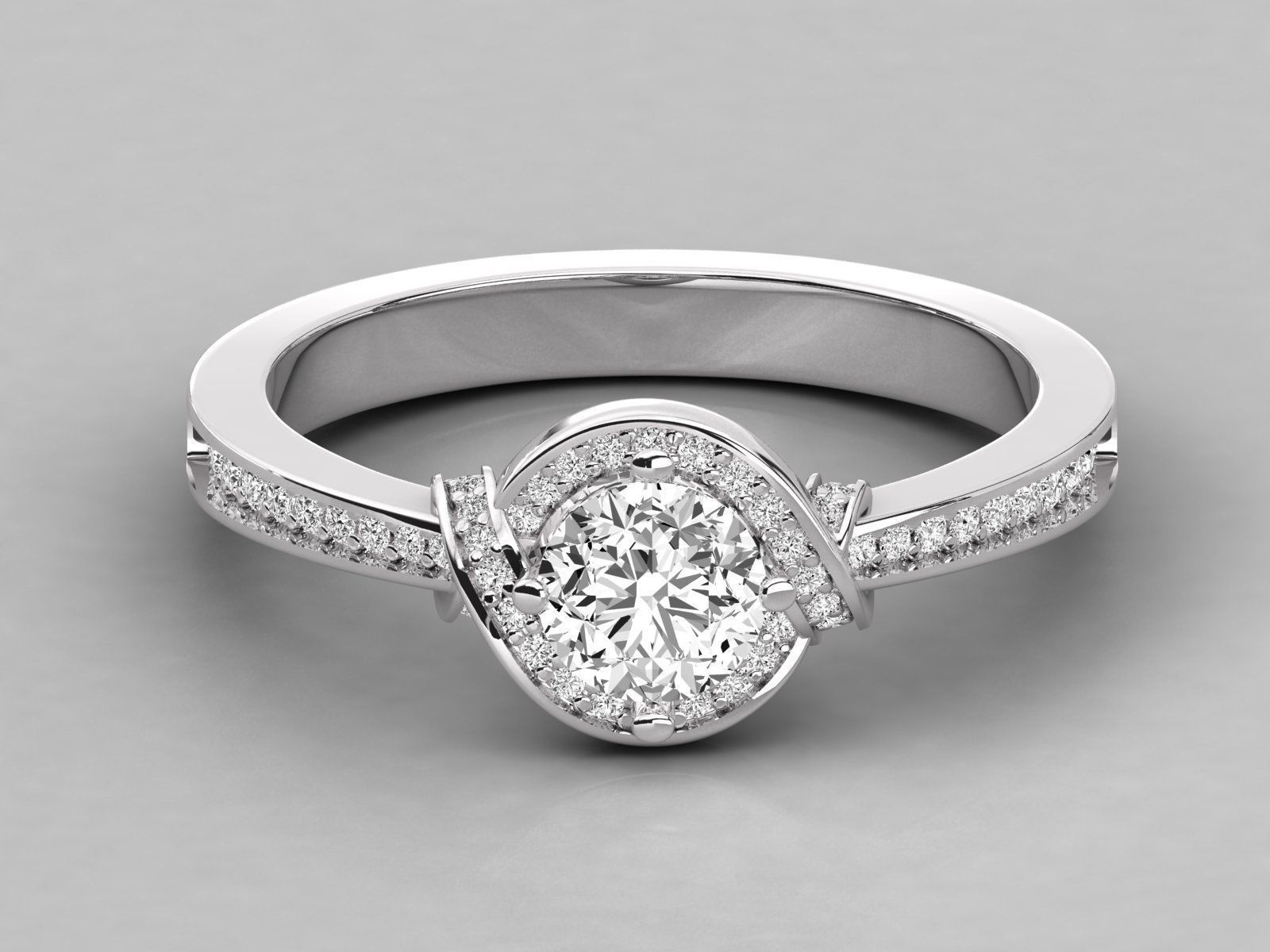 Women solitaire ring 3dm stl render detail 3D print model_7