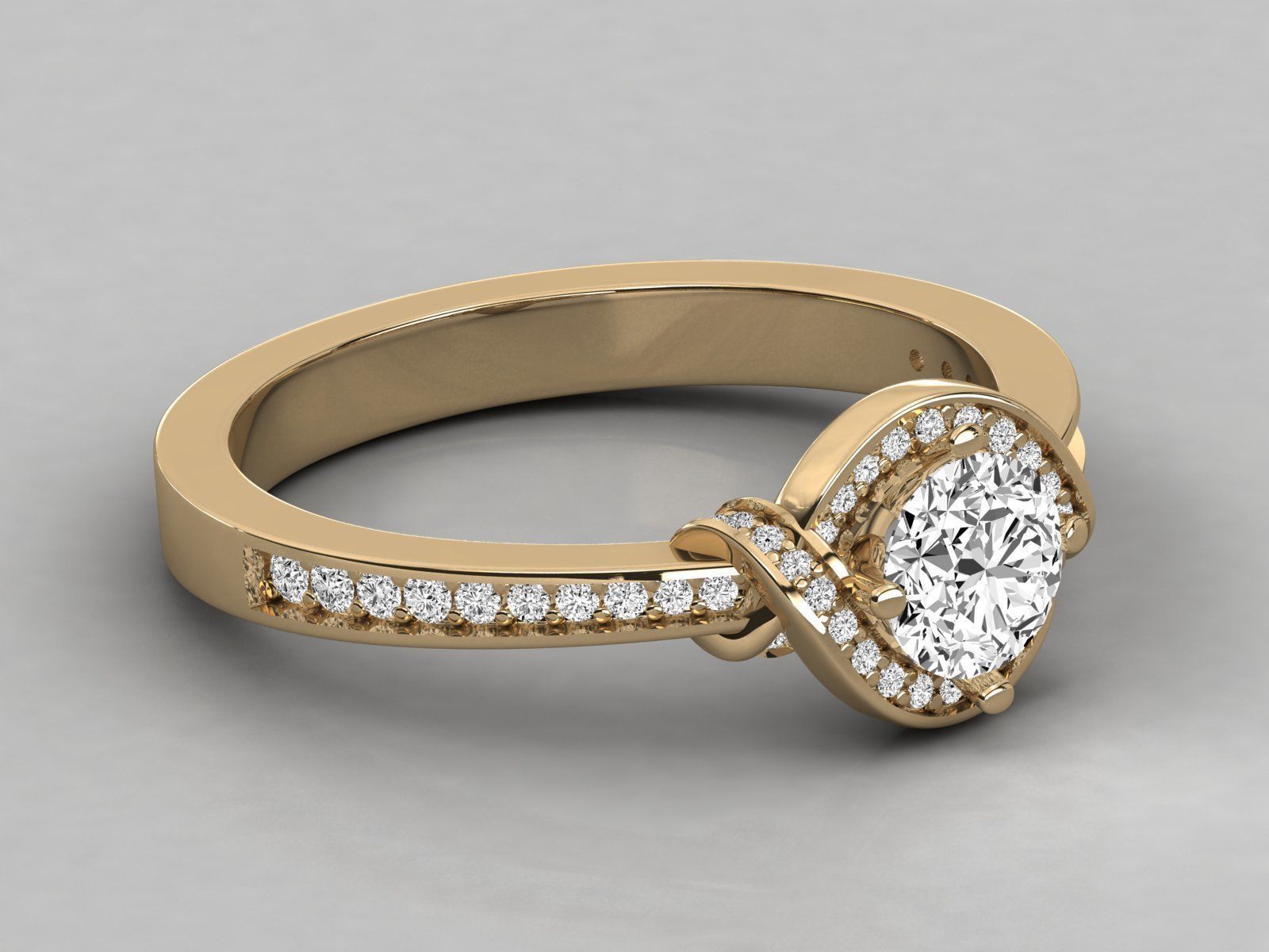 Women solitaire ring 3dm stl render detail 3D print model_8
