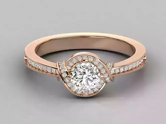 Women solitaire ring 3dm stl render detail 