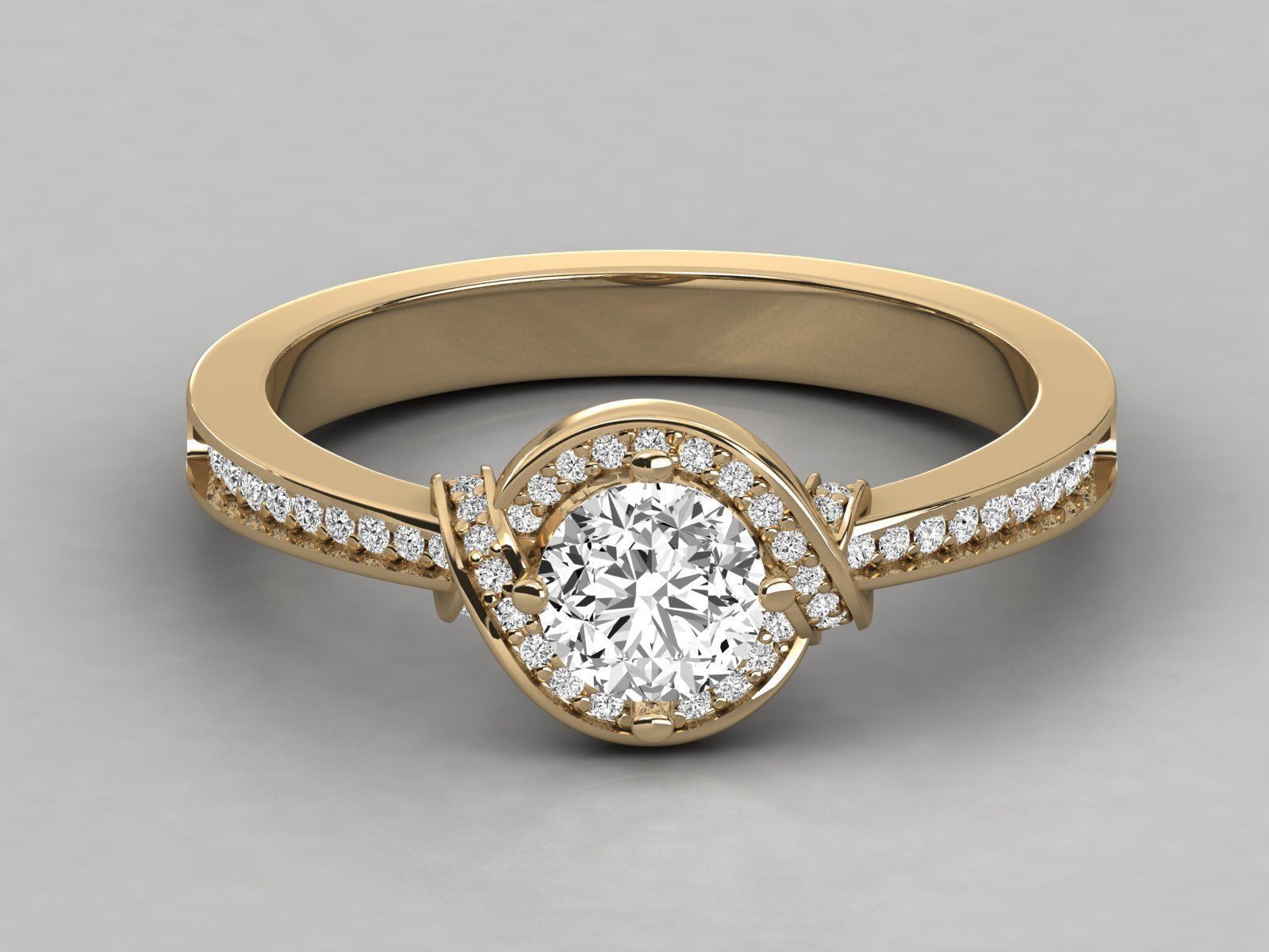Women solitaire ring 3dm stl render detail 3D print model_10
