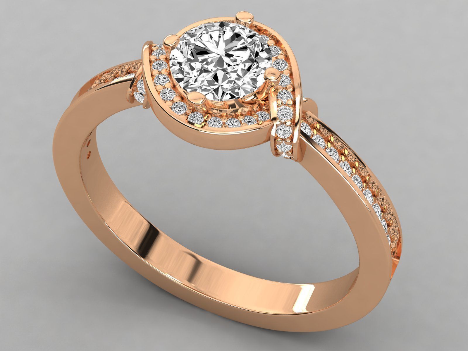 Women solitaire ring 3dm stl render detail 3D print model_2
