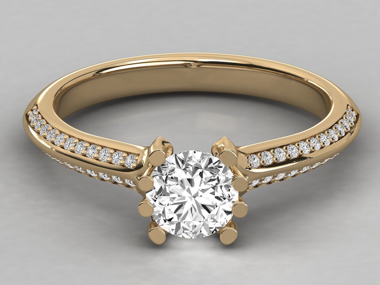 Women solitaire ring 3dm stl render detail  3D print model_10