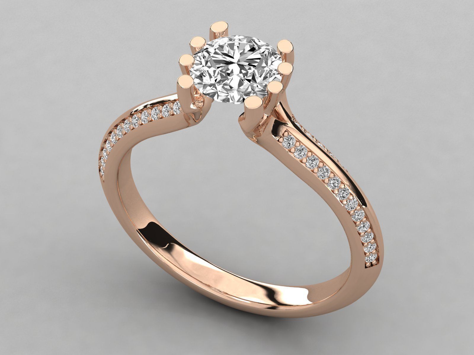 Women solitaire ring 3dm stl render detail  3D print model_2