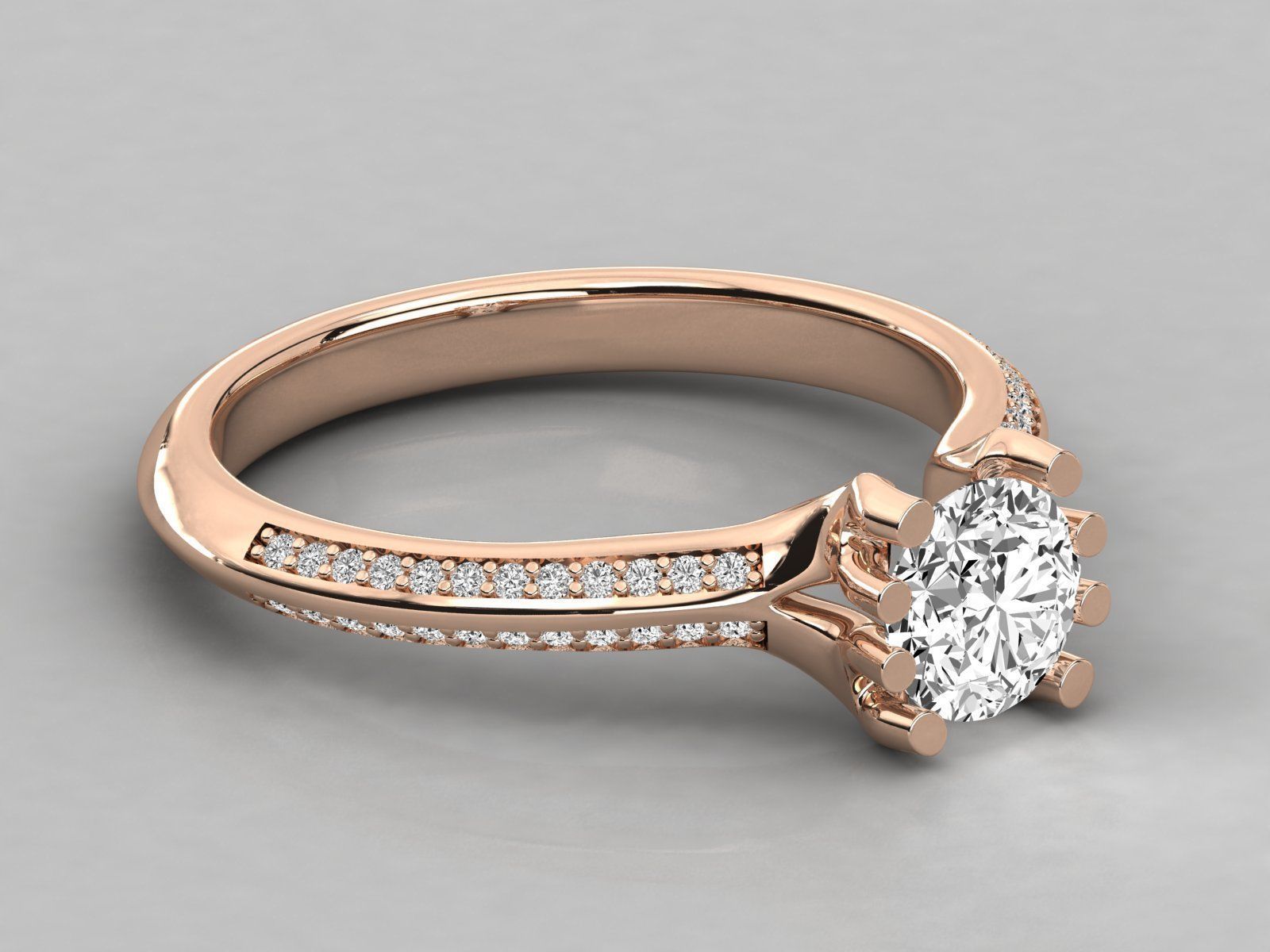 Women solitaire ring 3dm stl render detail  3D print model_1