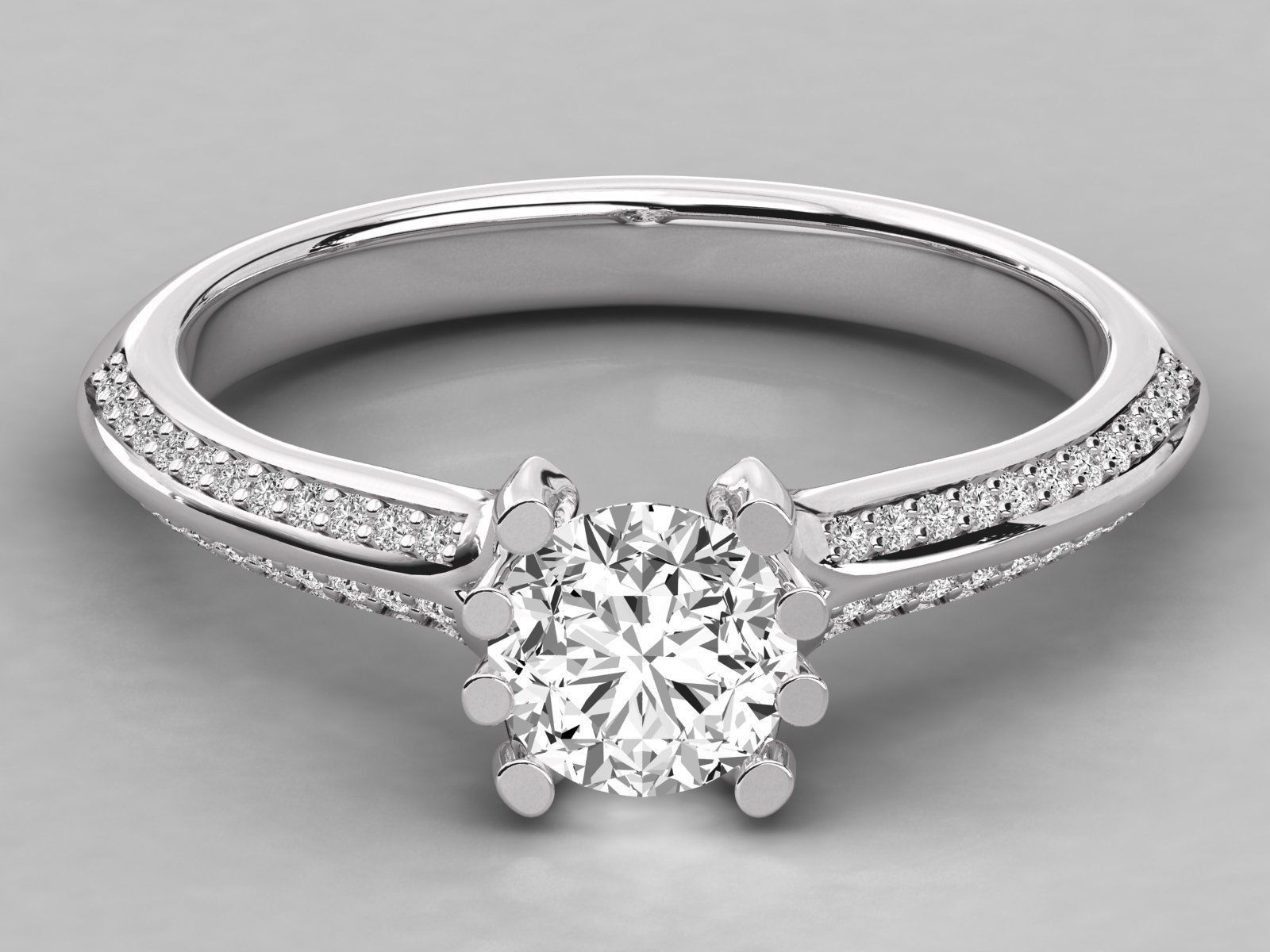 Women solitaire ring 3dm stl render detail  3D print model_7