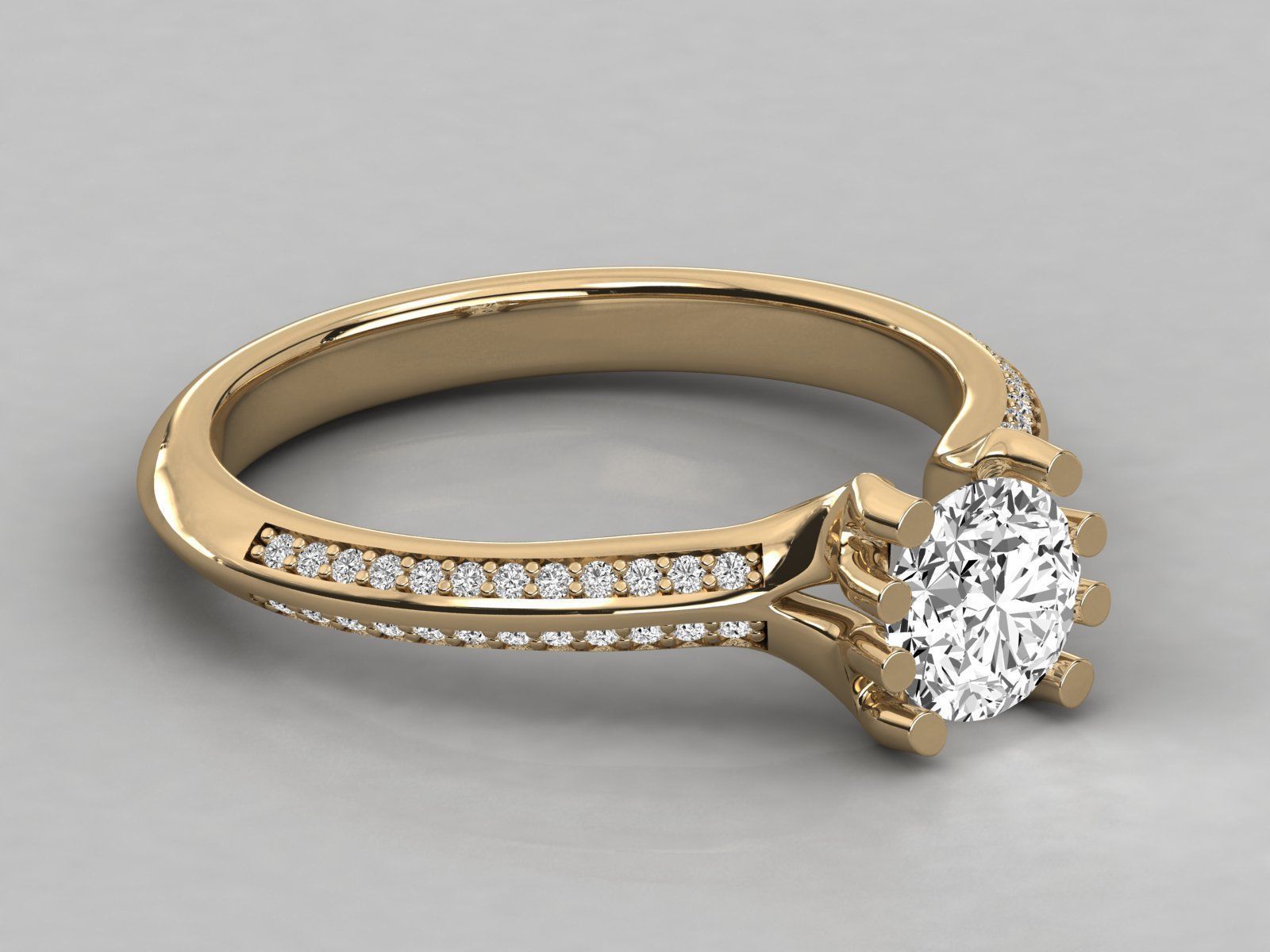 Women solitaire ring 3dm stl render detail  3D print model_8